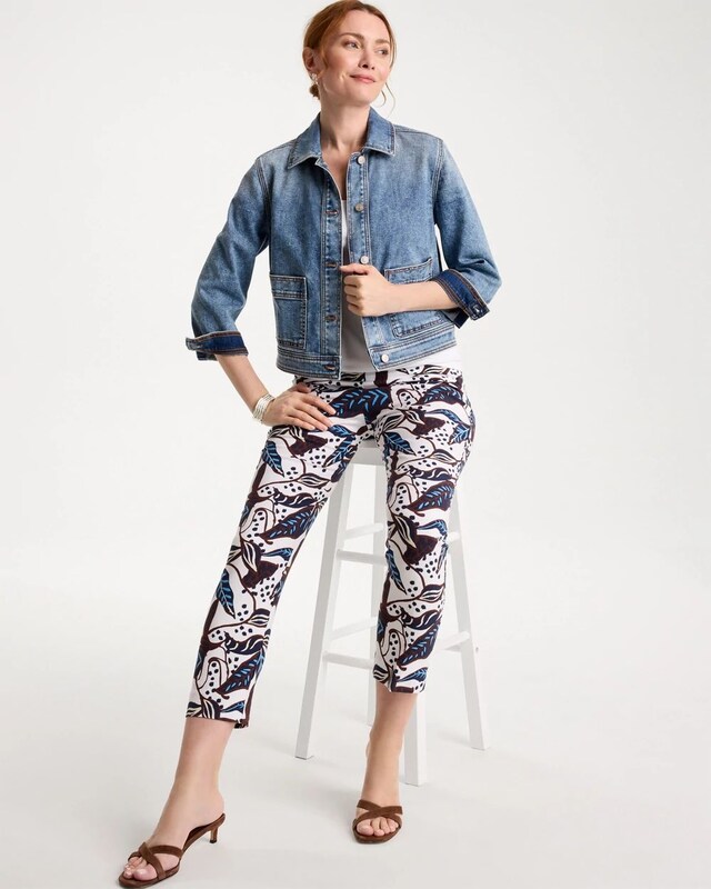 Forest Print Brigitte Slim Pull-On Crop Pant - image 2